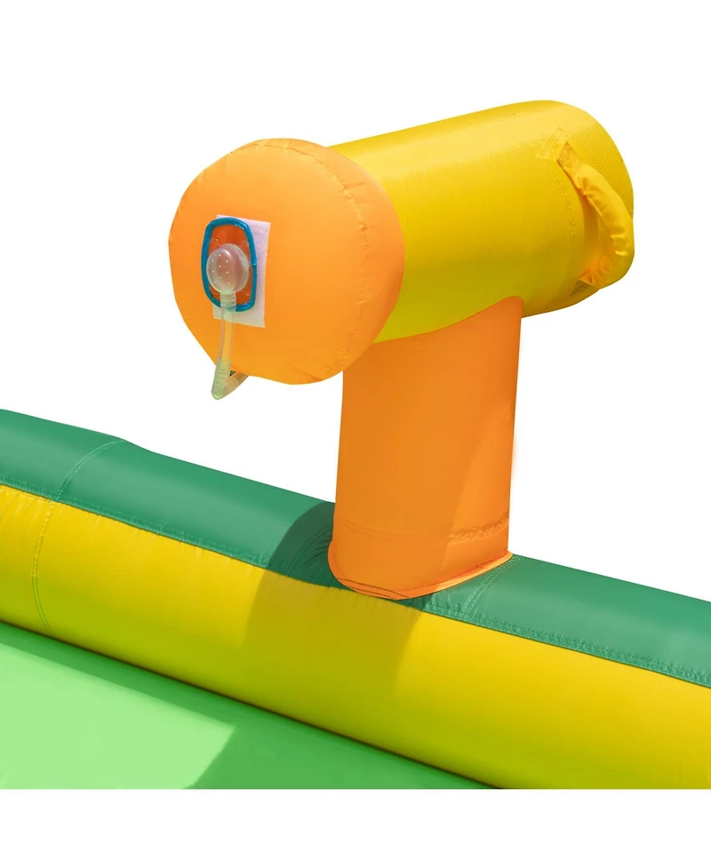 Mecale Kids Inflatable Water Slide with 2 Long Slides & 2 Soccer Goals, 1100W Blower Included