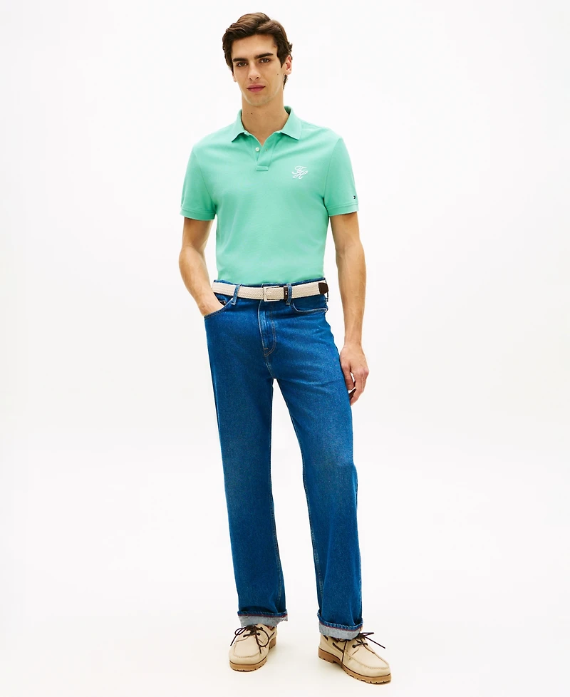 Tommy Hilfiger Men's Short-Sleeve Script Logo Polo Shirt