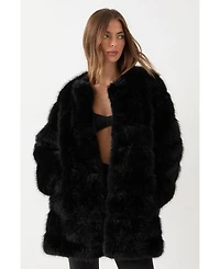 MissPap Women's Panelled Faux Fur Coat