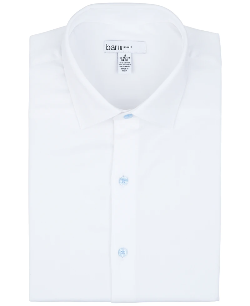 Bar Iii Men's Sateen Solid Contrast Buttons Dress Shirt, Macy's Exclusive