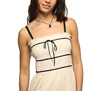 Lucky Brand Women's Contrast Piped Square Neck Dress