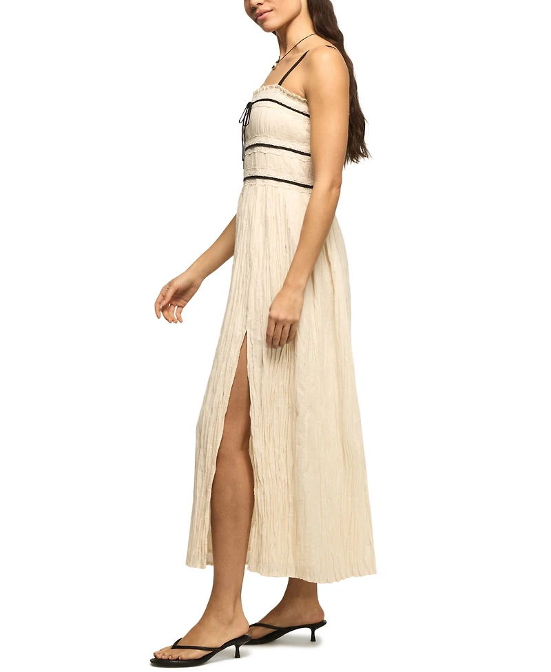 Lucky Brand Women's Contrast Piped Square Neck Dress