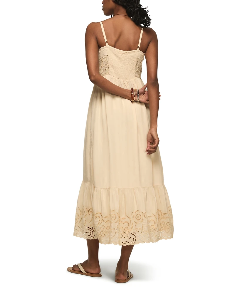 Lucky Brand Women's Flowy Cutwork Square Neck Dress