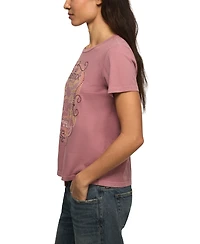 Lucky Brand Women's Classic Fit Woodstock Peace Love Music Crew Neck T-Shirt