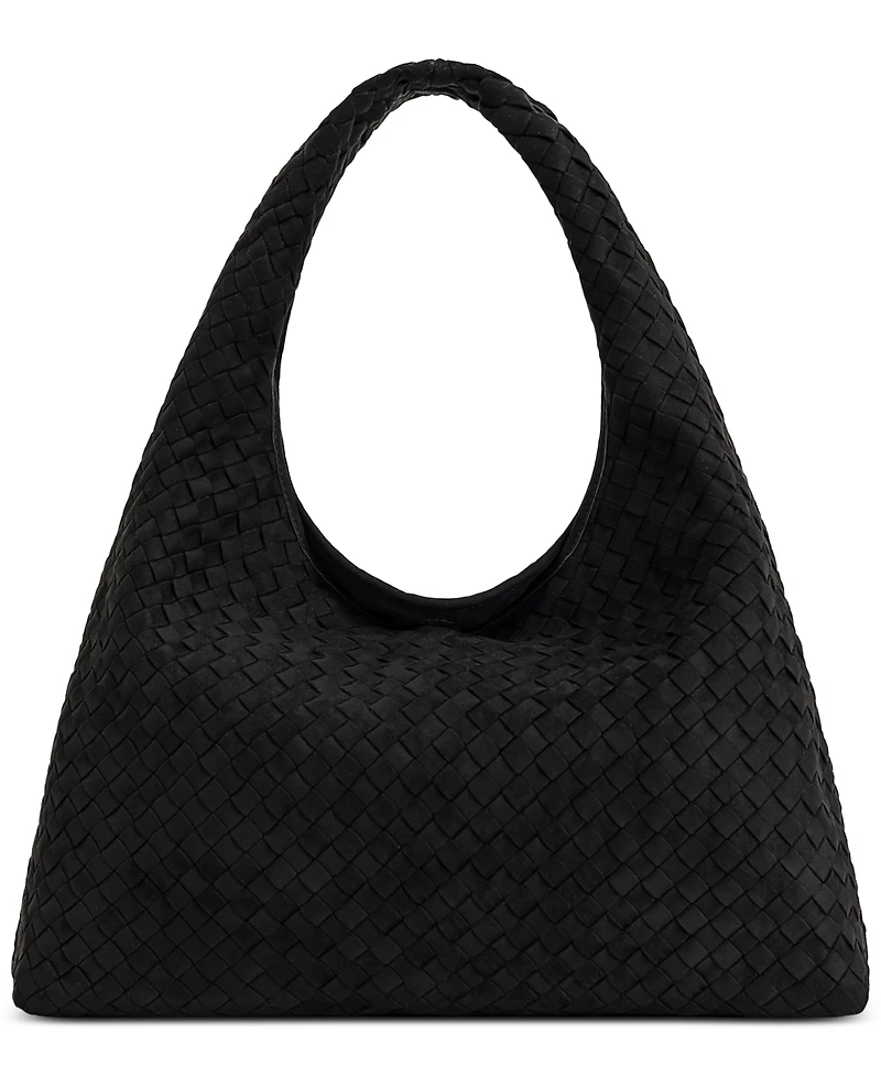 Laura Faux Suede Woven Shoulder Bag