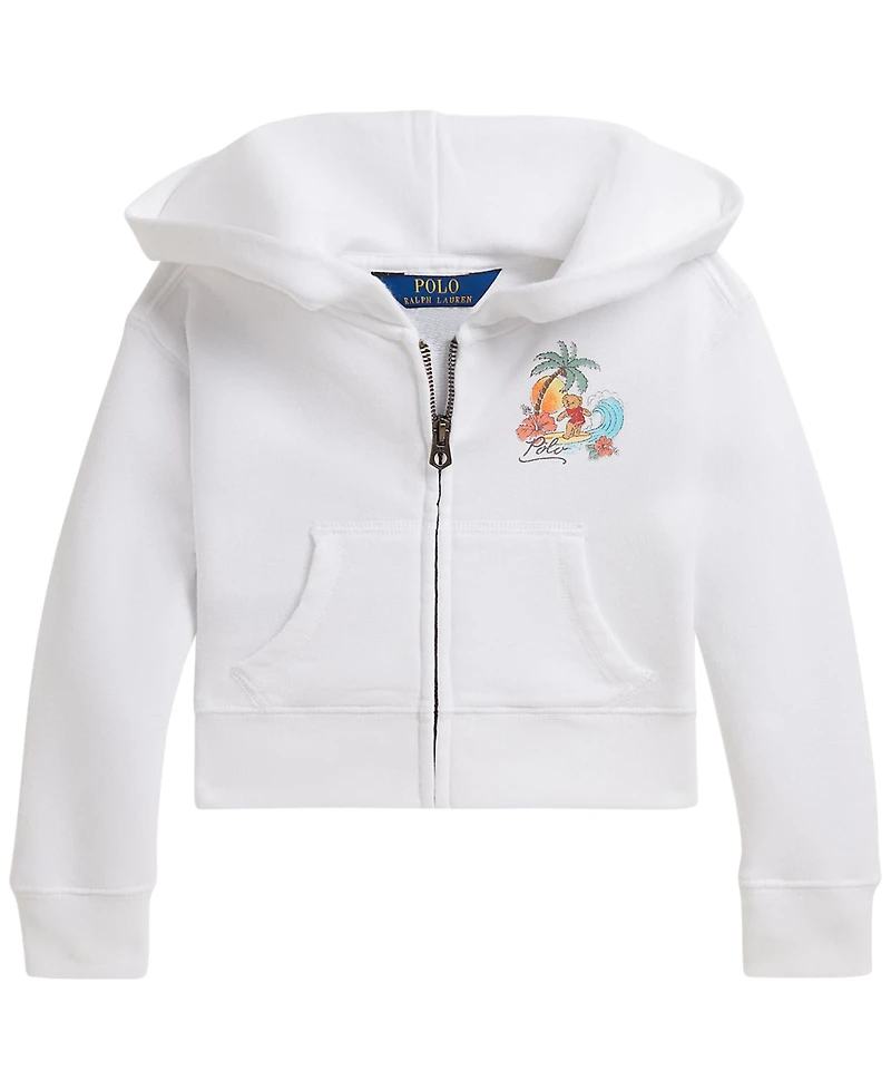 Polo Ralph Lauren Girls' 2T-6X Bear Terry Boxy Full-Zip Hoodie
