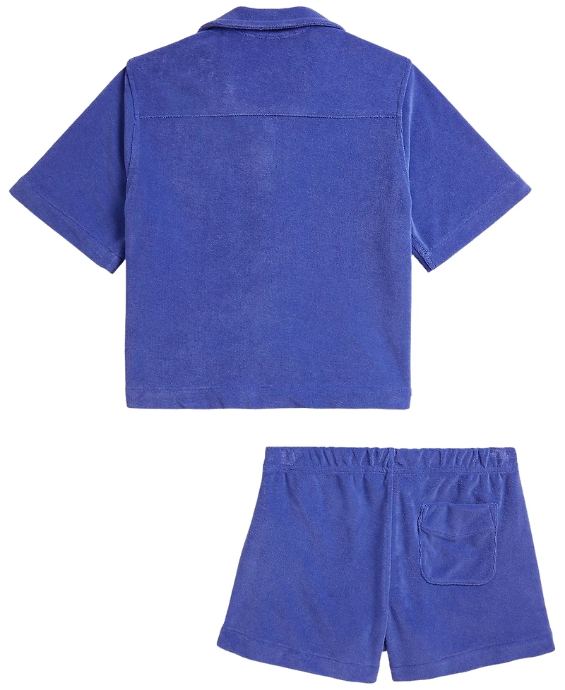 Polo Ralph Lauren Girls' 7-16 Terry Shirt & Short, 2-Piece Set