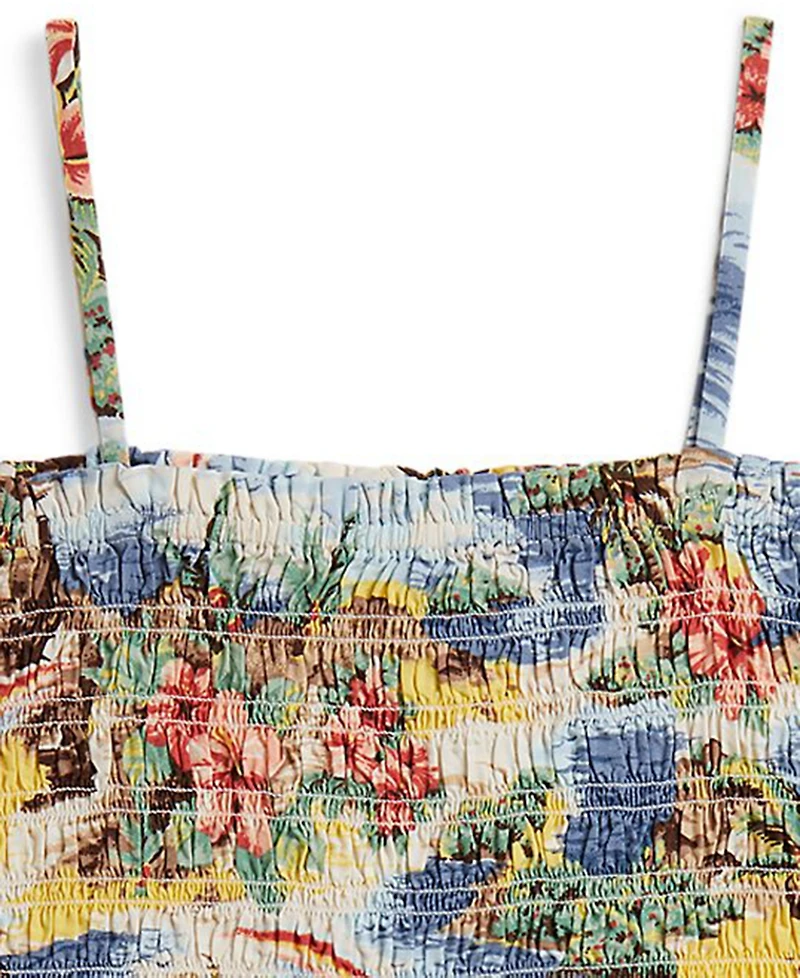 Polo Ralph Lauren Girls' 2T-6X Tropical-Print Smocked Boxy Top & Short, 2-Piece Set