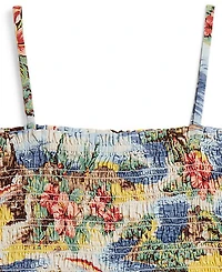 Polo Ralph Lauren Girls' 2T-6X Tropical-Print Smocked Boxy Top & Short, 2-Piece Set