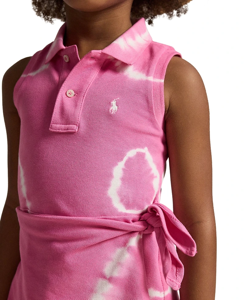 Polo Ralph Lauren Girls' 2T-6X Tie-Dye Faux-Wrap Mesh Dress