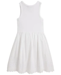 Polo Ralph Lauren Girls' 2T-6X Eyelet-Skirt Ribbed Cotton Dress