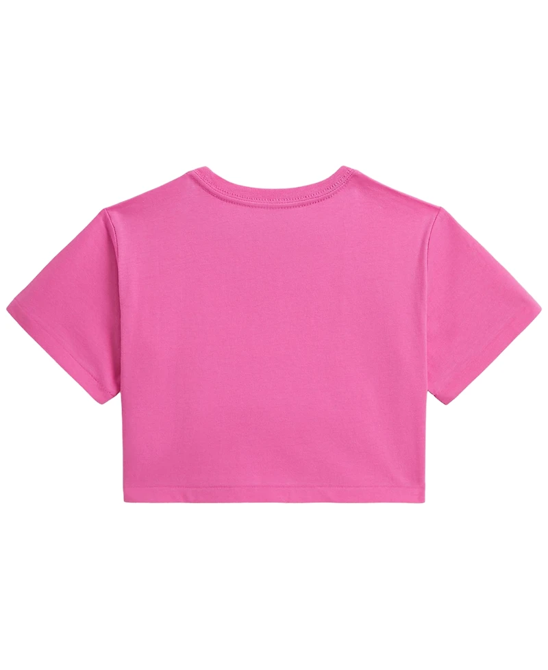 Polo Ralph Lauren Girls' 2T-6X Floral-Print Logo Cotton Boxy T-Shirt