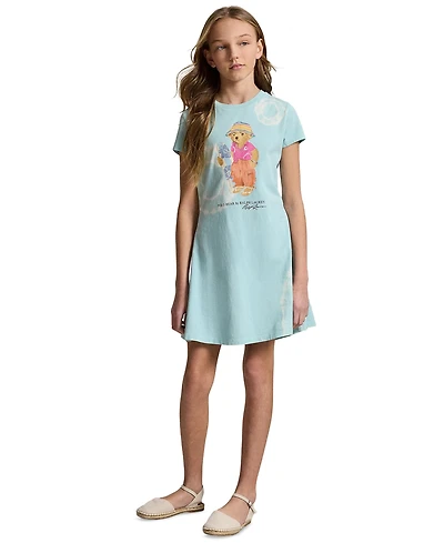 Polo Ralph Lauren Girls' 7-16 Tie-Dye Bear Cotton Jersey Dress