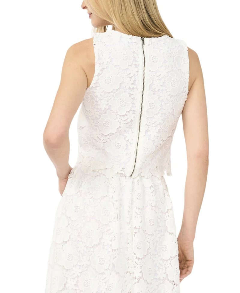 CeCe Women's Lace Crew Neck Top