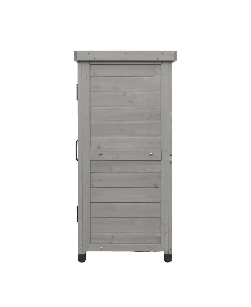 Clihome 31.5x17x36" Potting Bench with Storage Cabinet and Metal Tabletop