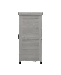 Clihome 31.5x17x36" Potting Bench with Storage Cabinet and Metal Tabletop