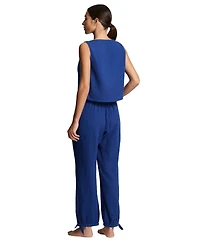Lauren Ralph Women's Top & Pants Cover-Up Swim, 2-Piece Set