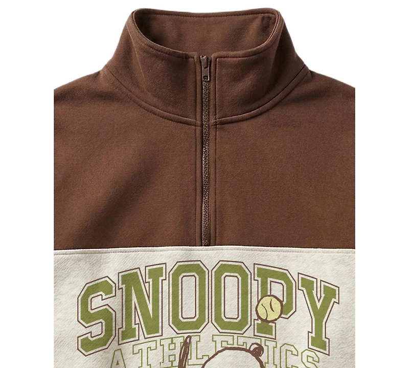 Kate Mack Girls' 7-16 Snoopy Quarter-Zip Sweatshirt