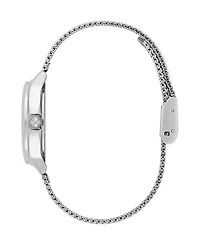 Olivia Burton Women's Ob Classic Bee Silver Tone Stainless Steel Mesh Bracelet Watch, 29.8mm