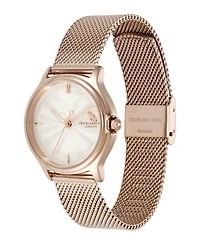 Olivia Burton Women's Ob Classic Bee Rose Gold Tone Stainless Steel Mesh Bracelet Watch, 29.8mm