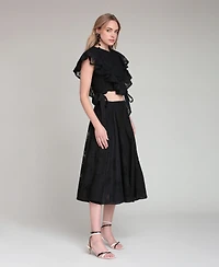 Avec Les Filles Women's Ruffle-Trimmed Top