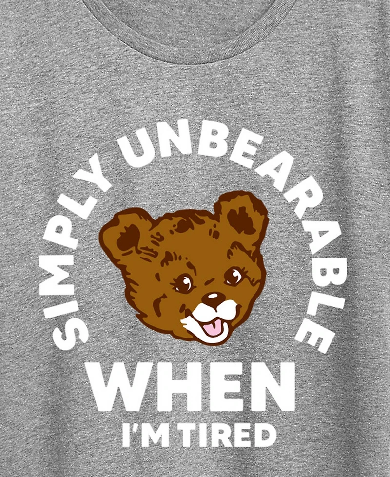 Hybrid Apparel Plus Instant Message Tired Simply Unbearable Short-Sleeve Graphic T-Shirt