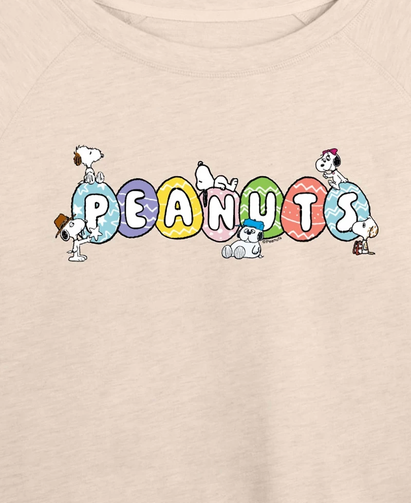 Hybrid Apparel Plus Peanuts Snoopy and Siblings Eggs French Terry Long-Sleeve T-Shirt