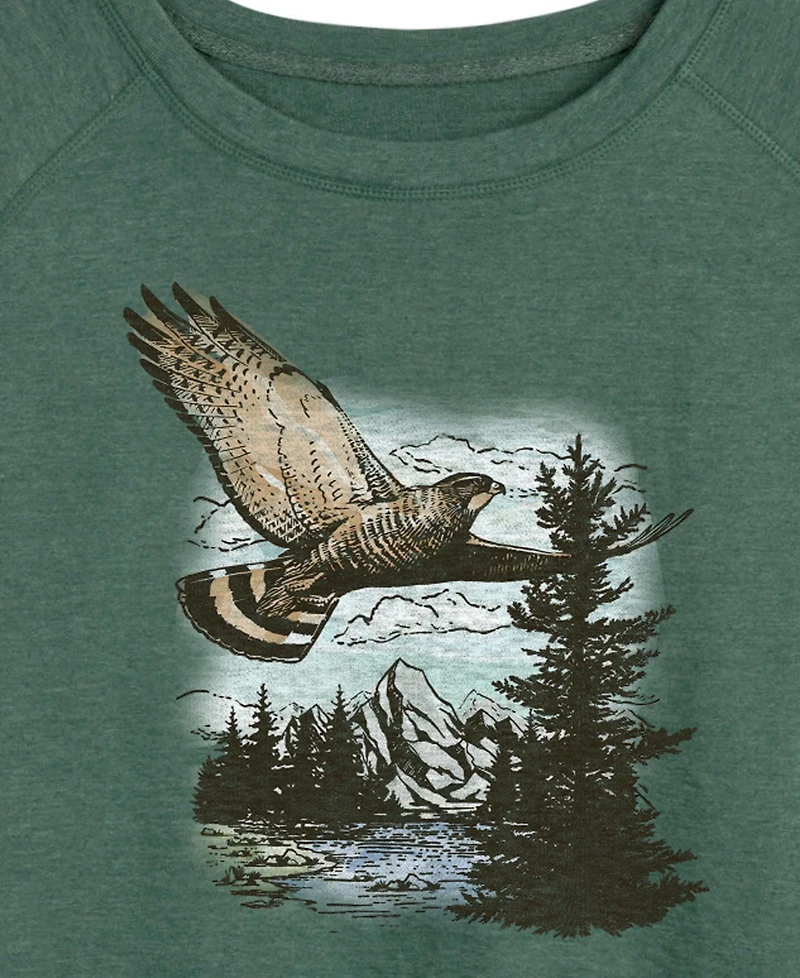Hybrid Apparel Plus Instant Message Hawk Nature French Terry Pullover T-Shirt