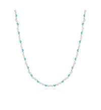 The Lovery Enamel Heart Link Necklace Sterling Silver