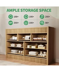 gaomon 7 Drawer Dresser for Bedroom, 54" Wide Wooden Chest of Drawers, Fluted Storage Organizer for Living Room, Hallway and Entryway