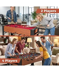 Mecale 2-in-1 Full-Size Foosball and Pool Combo Table with Legs