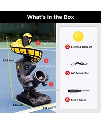 Furlihong Portable Pickleball Pitching Machine with 4 Adjustable Angles Includes 9 Standard Size Pickleballs Battery or Power Bank Powered