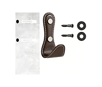 Yigii 4Pc Leather-Wrapped Zinc Alloy Wall Hooks for Home