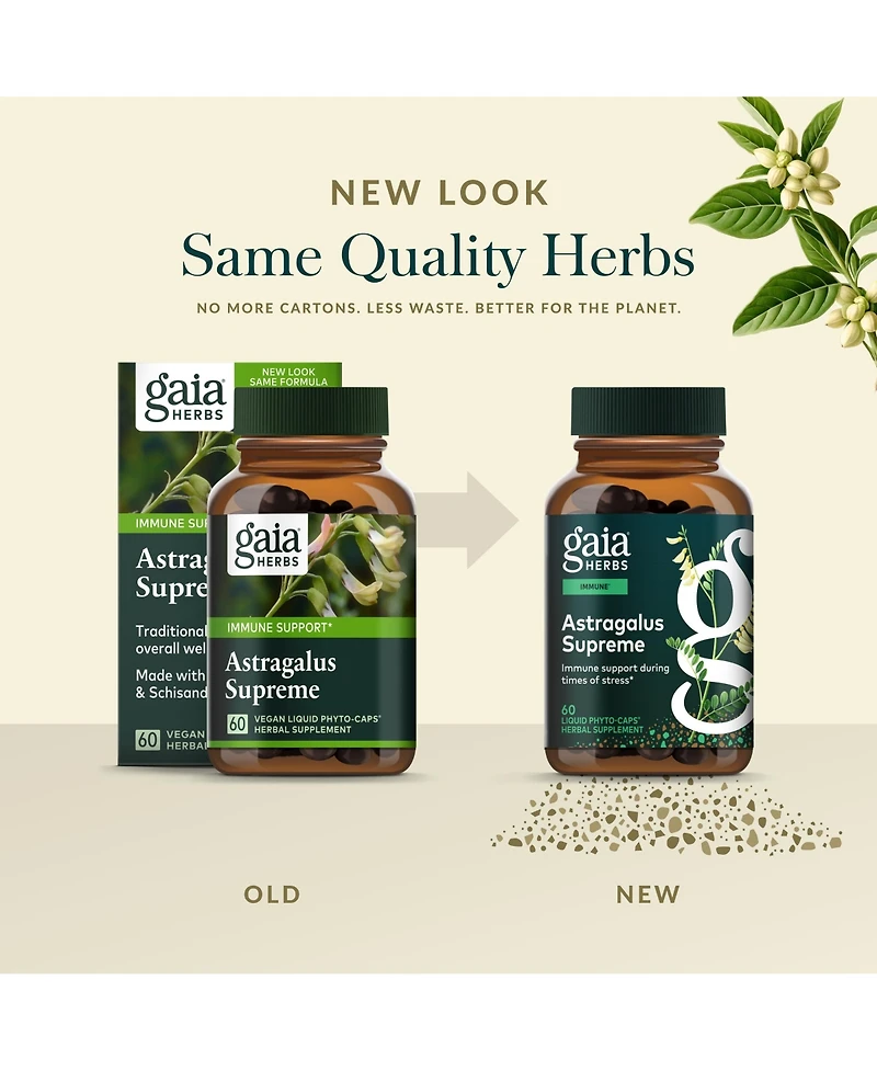 Gaia Herbs Astragalus Supreme - Immune and Antioxidant Support Herbal Supplement - With Astragalus Root, Schisandra Berry, and Ligustrum