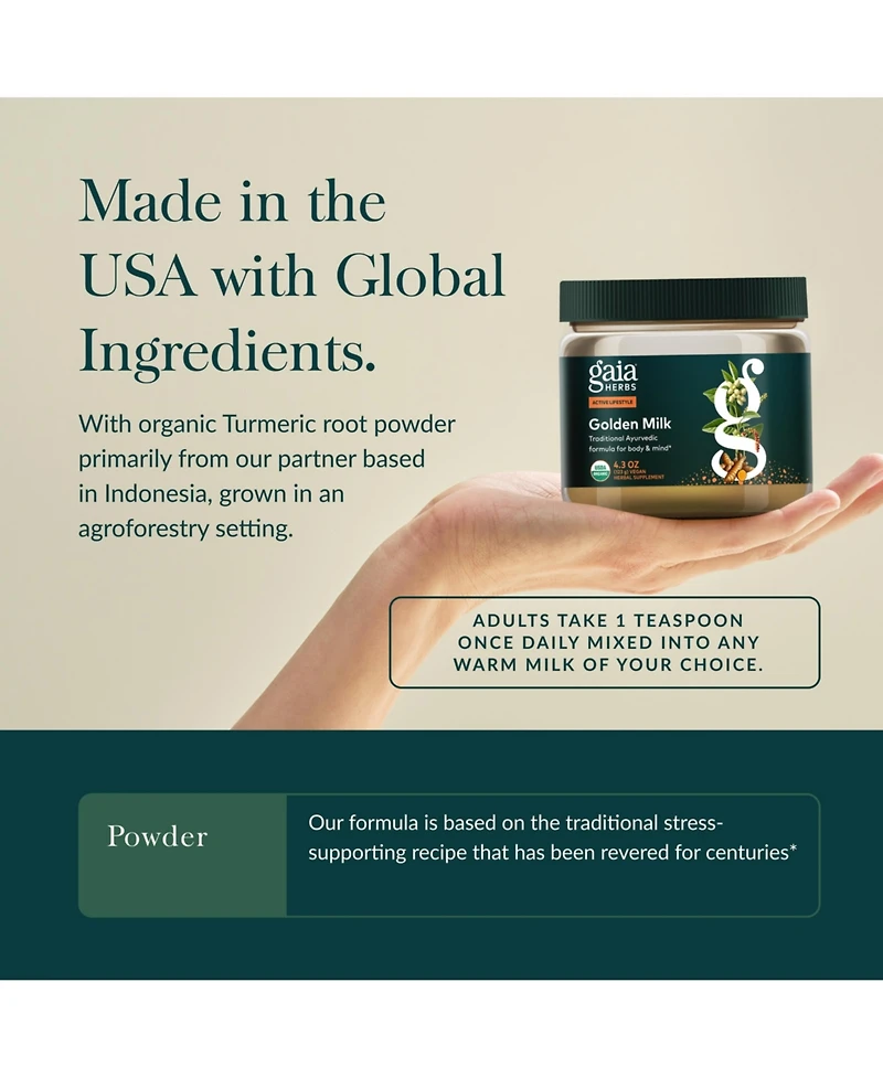 Gaia Herbs Golden Milk Supplement Powder