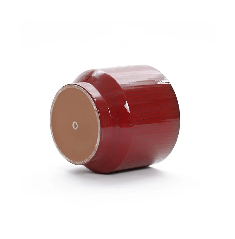 LuxenHome Red Wine 11.4-Inch Round Ceramic Planter
