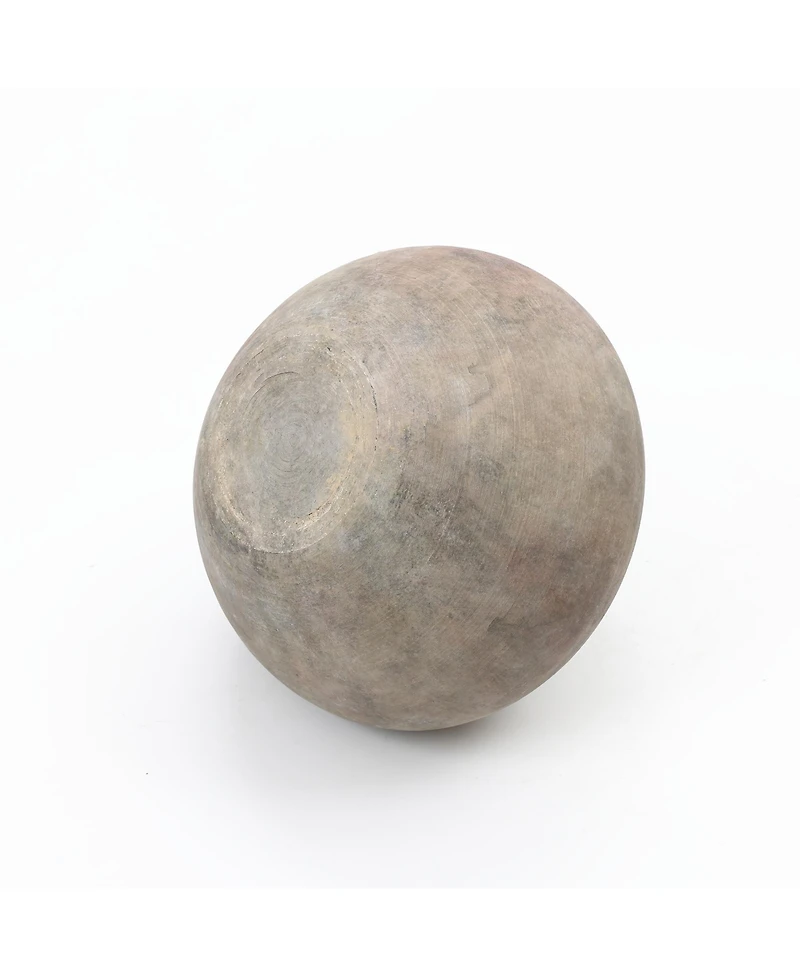 LuxenHome Rustic Ceramic Vase, 12.2" Wide Terracotta Pot with Earthy Gray-Brown Finish, Handcrafted