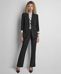 Dkny Women's Newspaper-Print One-Button Blazer