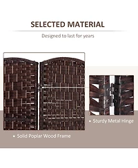 Homcom 3 Panel Resin Wicker Folding Room Divider Privacy Screen Home Office