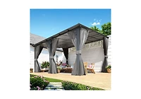Aecojoy Wall Gazebo with Curtains and Mosquito Netting