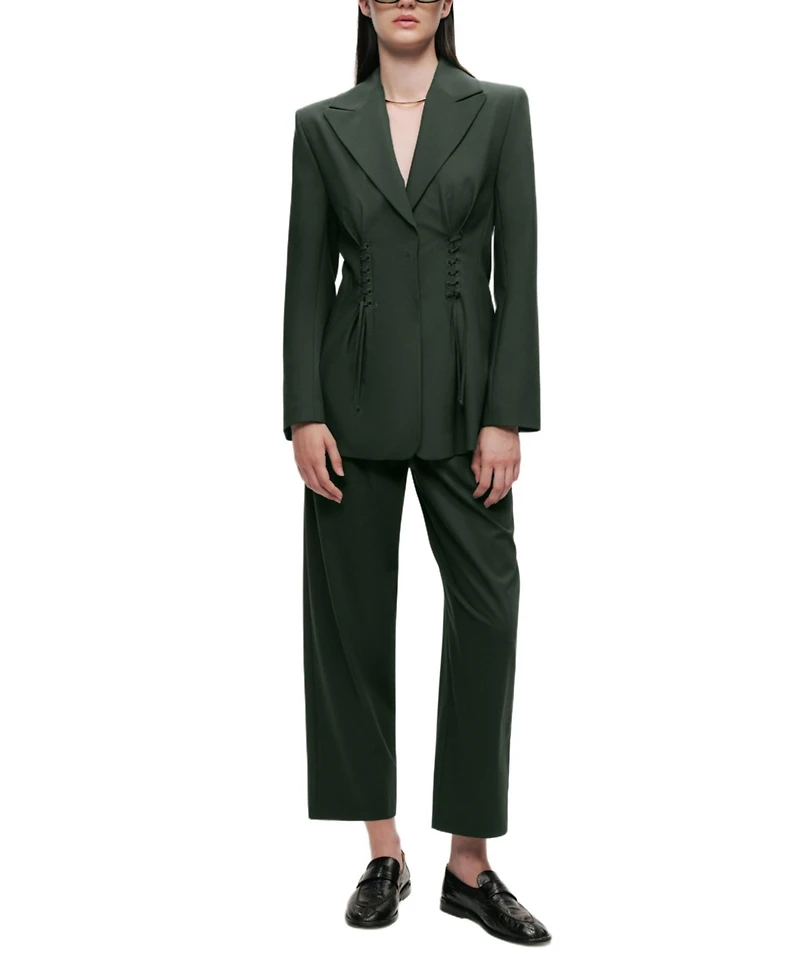 Nocturne Women's Forest Cropped Cigarette Trousers