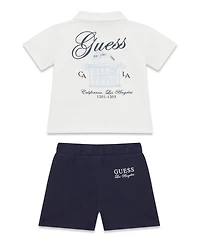 Guess Baby Boys' Short-Sleeve Piquet Polo and Short, 2-Piece Set
