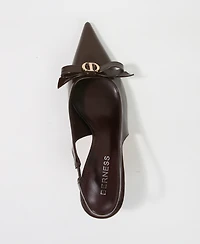 Berness Women's Charleigh Slingback Kitten Heels with Bow Detail