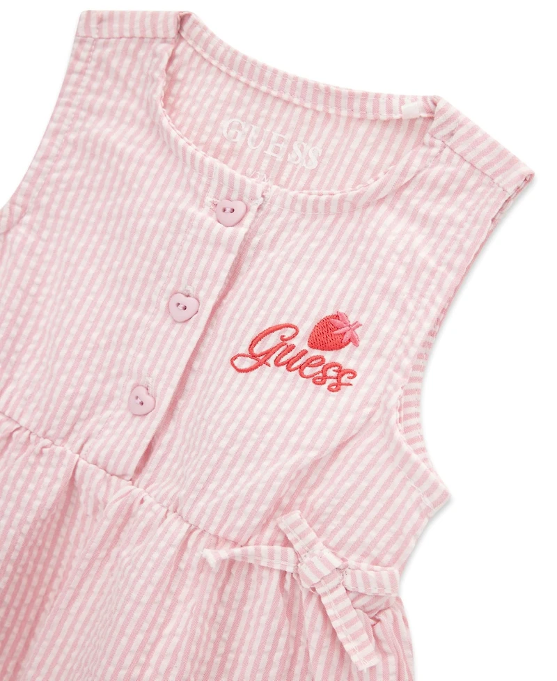 Guess Baby Girls' Sleeveless Dress, Matching Bloomer, and Hat Set