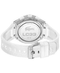 Lacoste Men's LC33 White Silicone Strap Watch, 44.8mm