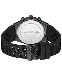 Lacoste Men's Line Racer Black Silicone Strap Watch, 42mm