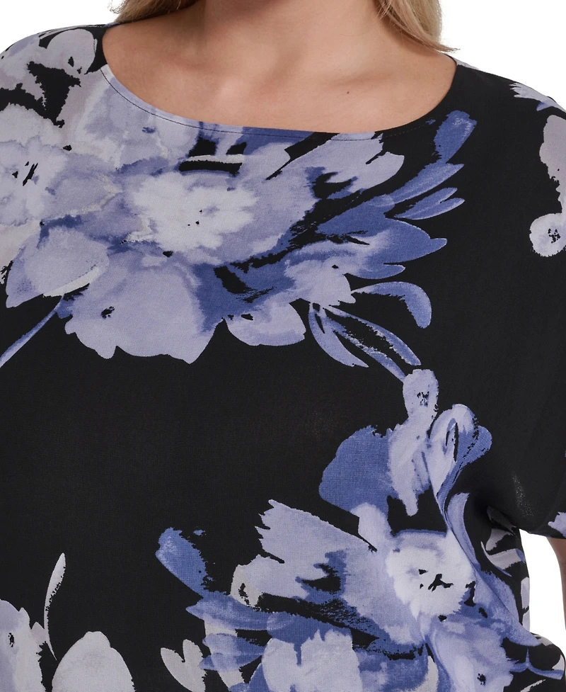 Calvin Klein Plus Printed Short-Sleeve Top