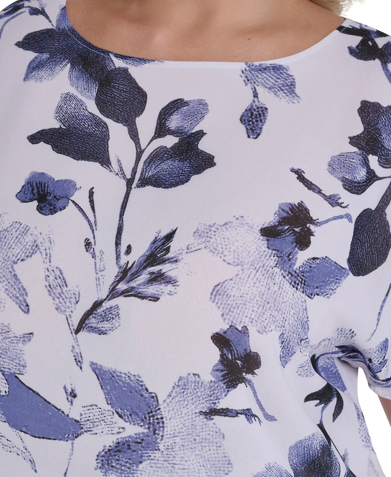 Calvin Klein Plus Printed Crew Neck Top