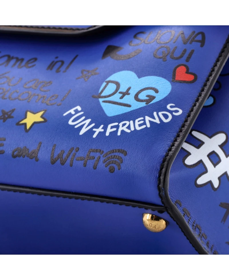 Pre-Owned Dolce & Gabbana Small Welcome Top Handle Bag Printed Leather