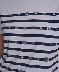 Karl Lagerfeld Paris Women's Short-Sleeve Crewneck T-Shirt